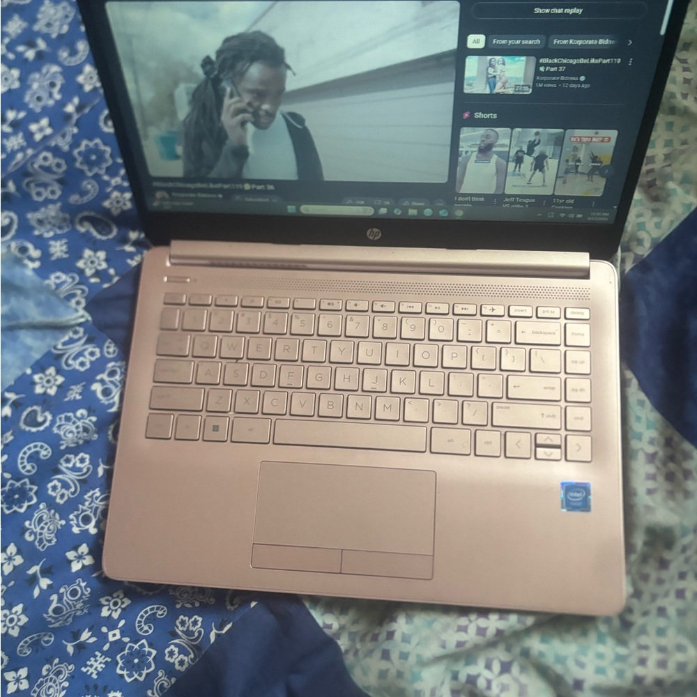 HP Gold Slim Laptop with Chiclet Keyboard and Integrated Touchpad